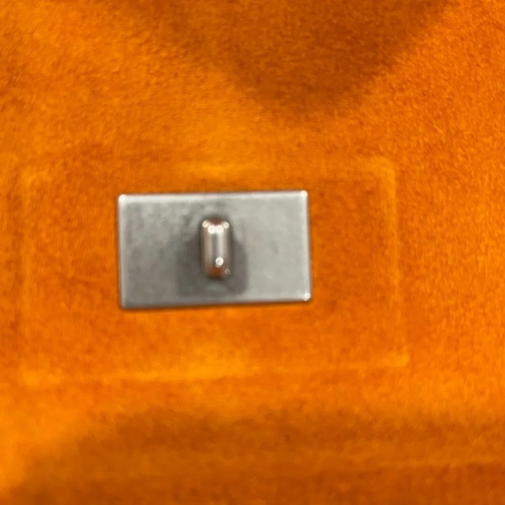 Prada Orange Suede Lock Flap Chain Shoulder Bag (141155)